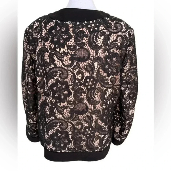 Boston Proper lace overlay elegant lined jacket - size L - Picture 5 of 12